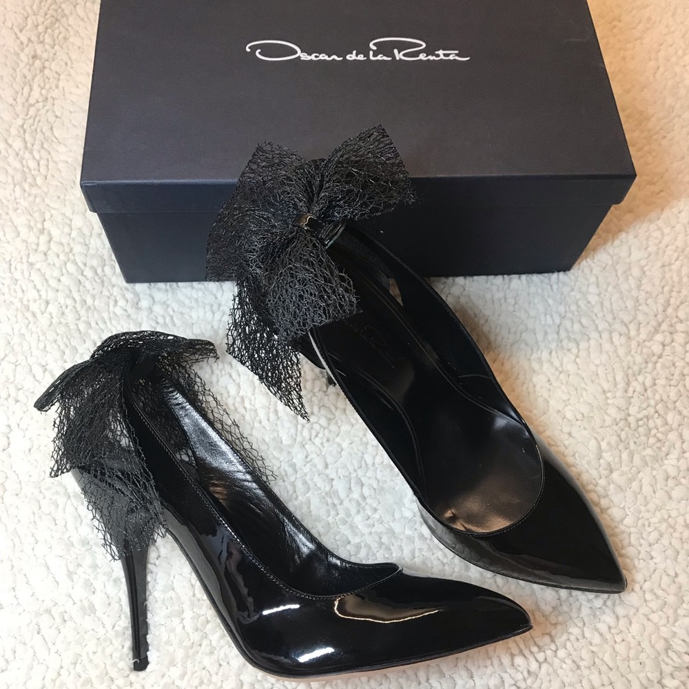 Oscar de la Renta Filina heels with bows 105 mm